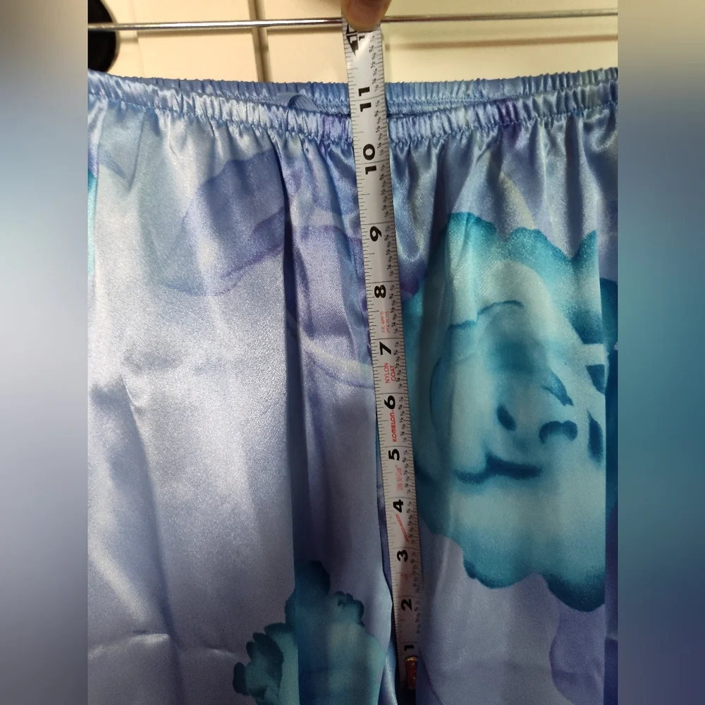 California Dynasty Vtg 1990's Blue & purple satin pajama set Sz S Sexy New Tags